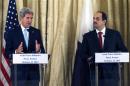 U.S. Secretary of State Kerry and Qatar's Foreign Minister al-Attiyah attend a news conference at the U.S. Ambassador residence in Paris