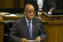 South African President Jacob Zuma, answering questions from Parliament Members during a session of questions to the government at the South African General Assembly in Cape Town on March 17, 2016