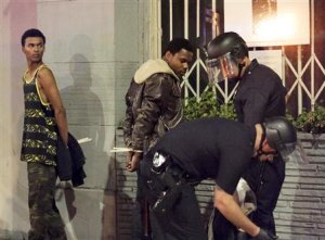 Los Angeles police arrest about a dozen people after 