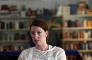 Norwegian interior designer Marte Deborah Dalelv, who reported being raped, speaks during an interview with Reuters at the Norwegian Seamen's Center in Dubai