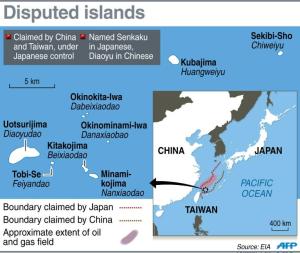 Graphic showing disputed islands in the East China …