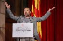 Haruki Murakami speaks during a ceremony where he was awarded the "XXIII Premi Internacional Catalunya" prize in Barcelona
