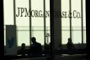 A Twitter banner is seen inside JP Morgan headquarters, before Twitter's IPO in New York