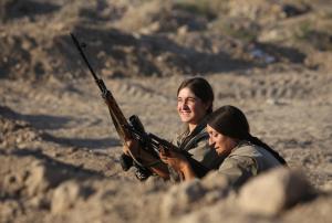 A picture taken on August 21, 2014 shows women Kurdistan …