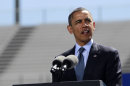 President Barack Obama delivers the commencement address at the U.S. Air Force Academy, Wednesday, May 23, 2012, in Colorado Springs, Colo.(AP Photo/Pablo Martinez Monsivais)