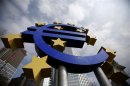 The Euro currency sign is seen in front of the European Central Bank headquarters in Frankfurt