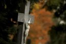 A crucifix is seen at the central cemetery in Vienna