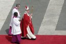 Pope Francis attends the Palm Sunday mass at Saint Peter's Square at the Vatican