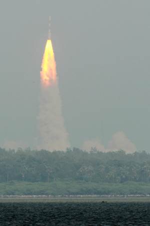 The PSLV-C25 launch vehicle carrying the Mars Orbiter&nbsp;&hellip;