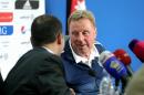 Prince Ali president of Jordan's football association and British former Tottenham and QPR boss Harry Redknapp, right, who has been appointed manager of the Jordan national team for their next two games, attend a joint press conference in Amman on Tuesday, March 22, 2016. (AP Photo/Raad Adayleh)