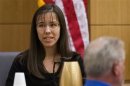 Jodi Arias testifies during cross examination by prosecutor Juan Martinez in Maricopa County Superior Court in Phoenix