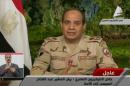 Image grab from Egyptian state television Al-Masriya on March 26, 2014 shows General Abdul Fatah Al-Sissi announcing resignation from military position to stand in the upcoming presidential elections during a televised address in Cairo