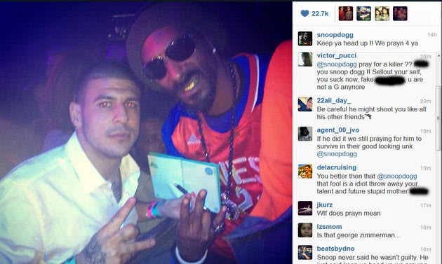 > Snoop Lion gives a public show of support to Aaron Hernandez - Photo posted in The Hip-Hop Spot | Sign in and leave a comment below!