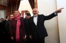 Iranian Foreign Minister Mohammad Javad Zarif (R) and EU foreign policy chief Federica Mogherini (L)