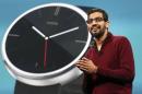 Pichai, Google's senior vice president of Android, Chrome and Apps, speaks about wearables during his keynote address at the Google I/O developers conference in San Francisco