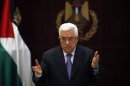 Palestinian President Abbas gestures during a Palestinian Liberation Organization executive committee meeting in Ramallah