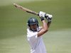 South Africa's Du Plessis hits a shot off Australia's Hilfenhaus during the second test cricket match in Adelaide