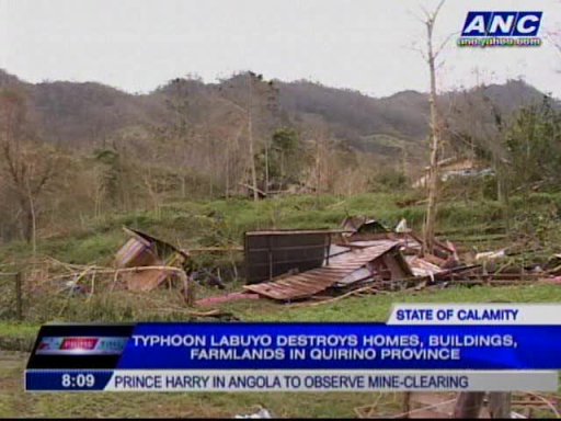 Typhoon Labuyo destroys homes, buildings, farmlands in Quirino Province