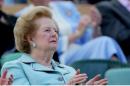 Former Prime Minister Margaret Thatcher at the tennis