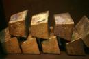 Gold bars are displayed at South Africa's Rand Refinery in Germiston