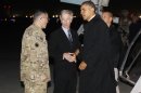 President Barack Obama is greeted by Lt. Gen. Curtis 