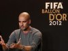 Men's Coach of the Year nominee Guardiola of Spain addresses a news conference before the FIFA Ballon d'Or 2012 Gala in Zurich