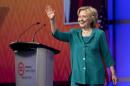 Democratic presidential candidate Hillary Rodham Clinton waves as she is introduced before speaking to the National Urban League, Friday, July 31, 2015, in Fort Lauderdale, Fla. (AP Photo/Wilfredo Lee)
