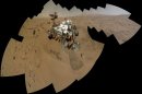 FILE - This file image provided by NASA shows a color self-portrait of the Mars rover Curiosity. It is set to drive toward a Martian mountain in mid-February after drilling into a rock. On the 84th and 85th Martian days of the NASA Mars rover Curiosity's mission on Mars (Oct. 31 and Nov. 1, 2012), NASA's Curiosity rover used the Mars Hand Lens Imager (MAHLI) to capture dozens of high-resolution images to be combined into self-portrait images of the rover. (AP Photo/NASA/JPL-Caltech/MSSS, File)