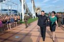 North Korean leader Kim and his wife Ri attend opening ceremony of Rungna People's Pleasure Ground in Pyongyang