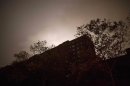 A view of a housing building in Manhattan's East Village hit by blackouts due to a power outage from rising waters as Hurricane Sandy makes its approach in New York