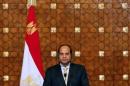Egypt's President Abdel Fattah al-Sisi attends a news conference with Greek Prime Minister Alexis Tsipras and the Cyprus' President Anastasiades at presidential palace in Cairo