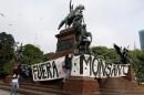 Demonstrators participate in a protest against Monsanto Co in Buenos Aires