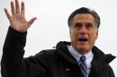 Republican presidential nominee Romney speaks at a campaign rally in Newington