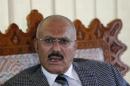 Yemen's former President Ali Abdullah Saleh talks during an interview with Reuters in Sanaa