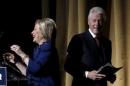 U.S. Democratic presidential candidate Hillary Clinton and former U.S. president Bill Clinton at the Hillary Victory Fund "I'm With Her" benefit concert at Radio City Music Hall in New York