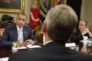 U.S. President Obama talks to business leaders to discuss need for commonsense immigration reform in White House in Washington