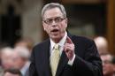 Canada's Finance Minister Oliver speaks during Question Period in the House of Commons on Parliament Hill in Ottawa