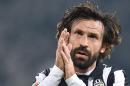 Juventus' Andrea Pirlo reacts during a Serie A soccer match between Juventus and Hellas Verona at the Juventus stadium in Turin, Italy, Sunday, Jan. 18, 2015. (AP Photo/Alessandro Di Marco, Ansa)