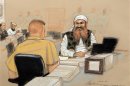Khalid Sheikh Mohammed is pictured on the third day of pre-trial hearings in the 9/11 war crimes prosecution as depicted in this Pentagon-approved courtroom sketch at the U.S. Naval Base Guantanamo Bay