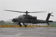 陸航AH-64E直升機完成地面試車、試飛後，6日由臺南基地順利飛抵桃園601旅。（軍聞社記者林宜慶攝）