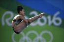 China's Ren Qian competes in the women's 10m platform diving event in Rio de Janeiro on August 18, 2016