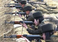 North Korean soldiers attend military training in this picture released by the North's official KCNA news agency in Pyongyang March 7, 2013. REUTERS/KCNA