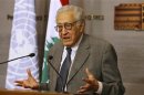 UN-Arab League peace envoy for Syria Brahimi speaks during a news conference in Beirut