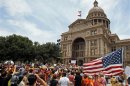Protesters rally before the start of a special session of the Legislature in Austin, Texas
