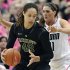 Baylor's Brittney Griner, left, is pressured by Connecticut's Stefanie Dolson during the first half of an NCAA college basketball game in Hartford, Conn., Monday, Feb. 18, 2013. (AP Photo/Jessica Hill)