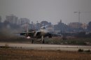 An Israeli air force F-15 Eagle jet fighter plane takes off from Tel Nof air force base for a mission over Gaza Strip in central Israel, Monday, Nov. 19, 2012. (AP Photo/Ariel Schalit)