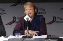 Chilean presidential candidate Michelle Bachelet of Nueva Mayoria during live radio debate in Santiago