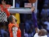 Los Angeles Lakers guard Kobe Bryant, right, shoots against New York Knicks center Tyson Chandler, left, during the second half of their NBA basketball game in Los Angeles, Tuesday, Dec. 25, 2012. The Lakers won 100-94. (AP Photo/Alex Gallardo)