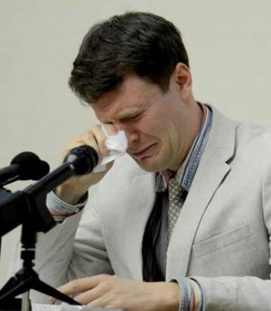 File photo of U.S. student Warmbier reacting at a news&nbsp;&hellip;