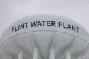 The top of a water tower at the Flint Water Plant is seen in Flint, Michigan